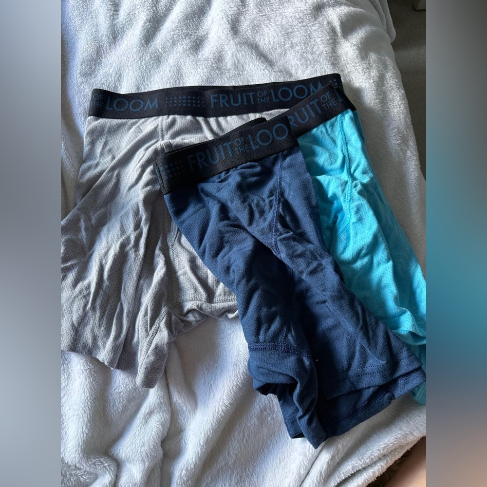 Fruit of the Loom Men's 3-Pack Boxer Briefs - Gray, Navy, Aqua